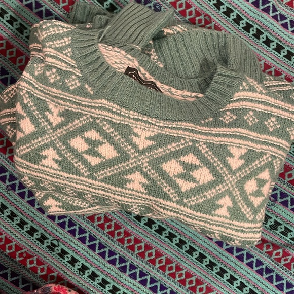 NWOT ❤️ American Eagle 🦅 Cabin Fever Farile Sweater peppermint 🌲 Cozy & Cute 🥰 - Picture 6 of 7